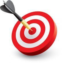 bull's eye on a dart board