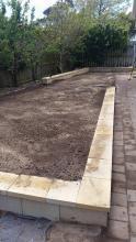 Newly prepared top soil for sowing grass